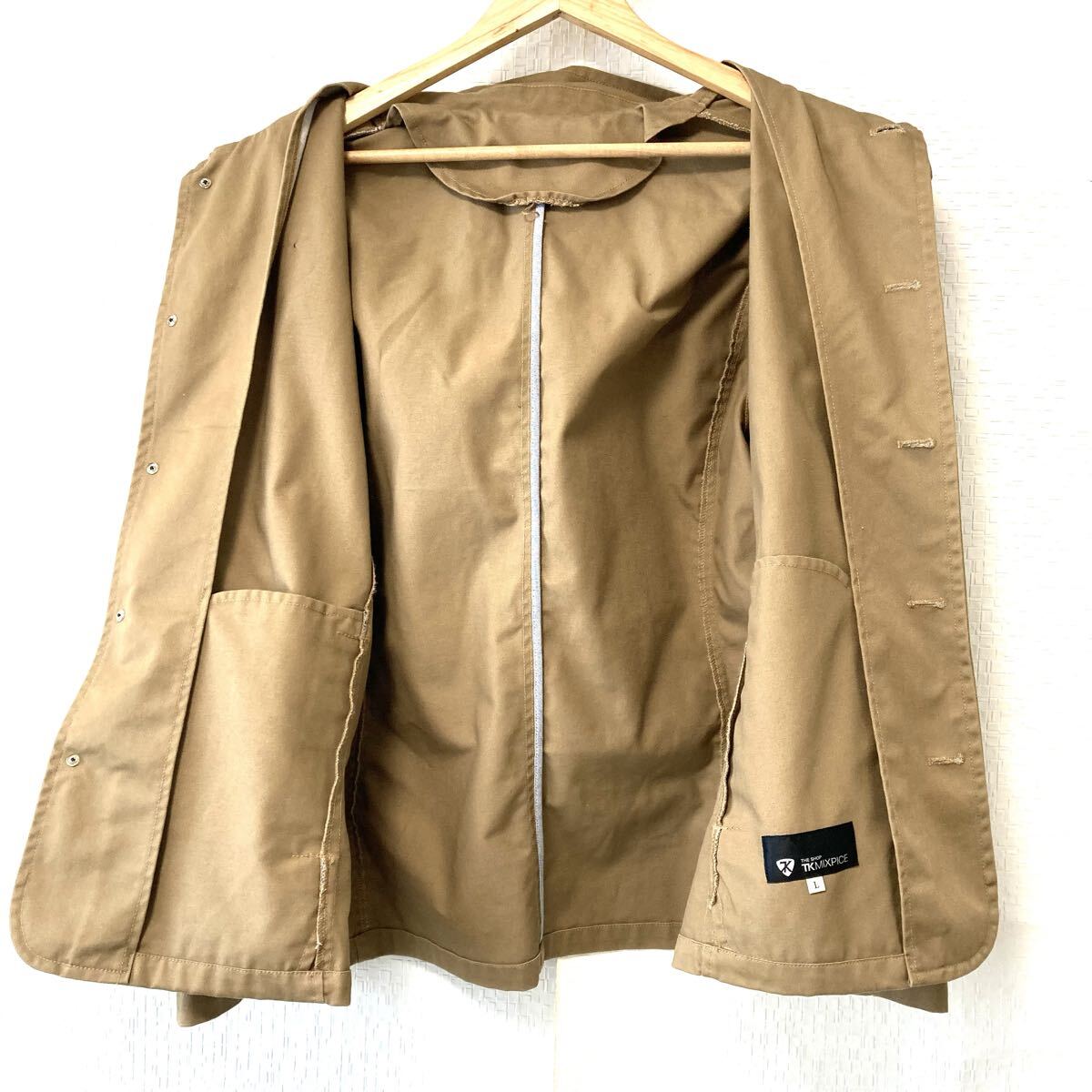 状態良好◎【TK MIXPICE】ティーケーミクスパイス タケオキクチ フード着脱可 パーカー コート カジュアル ジャケット ブラウン L/Y37788UU_画像4