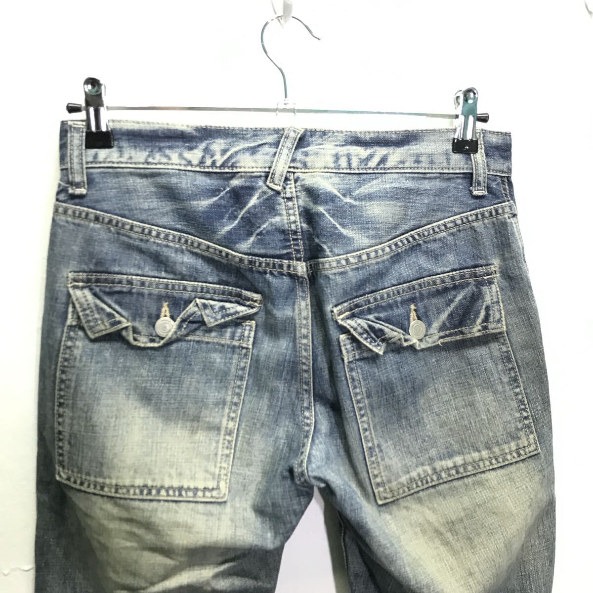 雰囲気勝負◎ダメージ&ユーズド加工【GLOBAL WORK】グローバルワーク デニム ジーンズ ブッシュパンツ 古着 ワーク インディゴ S /Y38016ii_画像5
