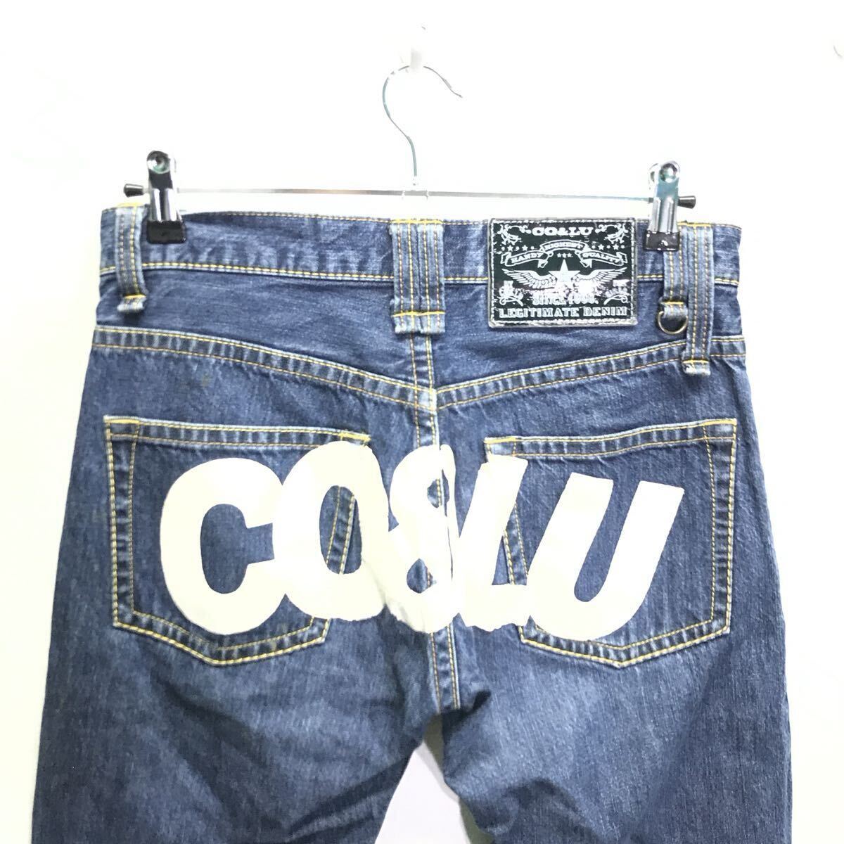 元祖渋谷109系ブランド◎【CO&LU】ココルル デニム ジーンズ パンツ ストレート リラックスフィット サーフ ギャル男 ブルー w29 /Y38035ii_画像5