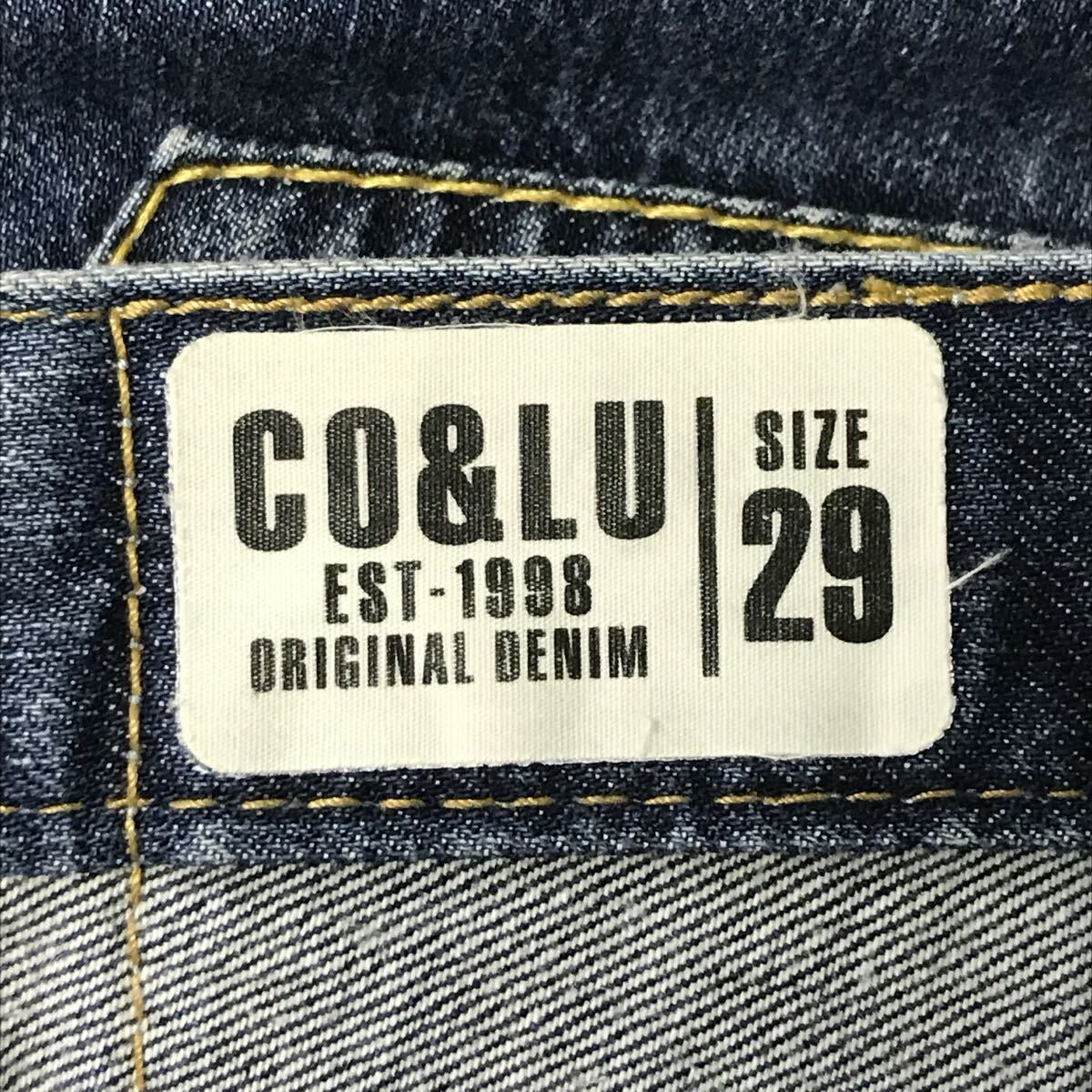 元祖渋谷109系ブランド◎【CO&LU】ココルル デニム ジーンズ パンツ ストレート リラックスフィット サーフ ギャル男 ブルー w29 /Y38035ii_画像9