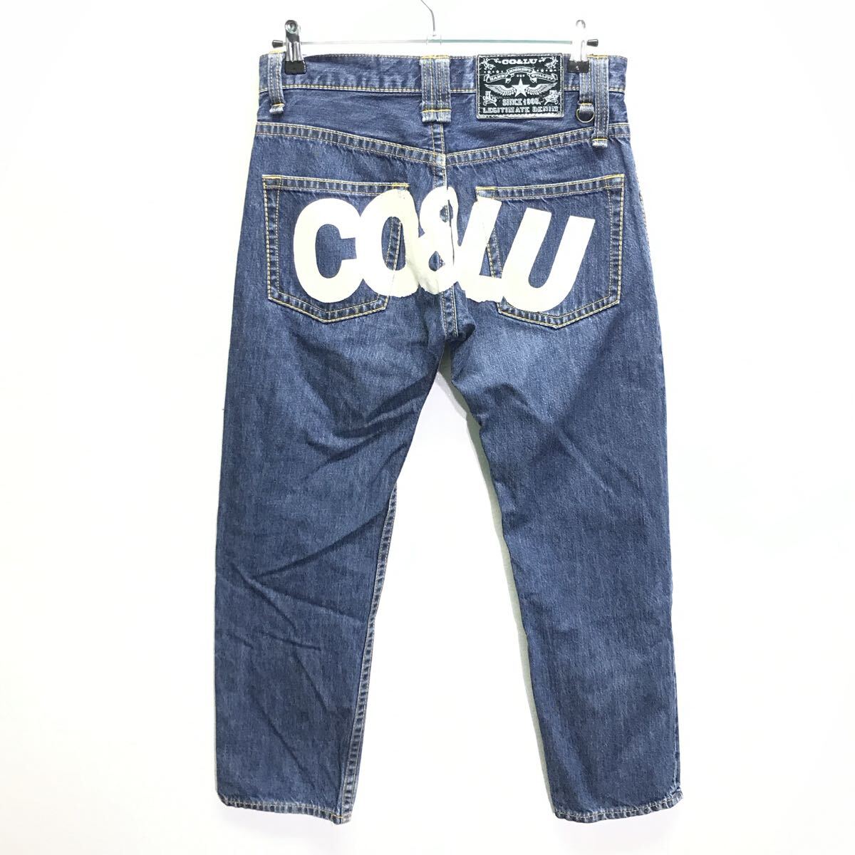 元祖渋谷109系ブランド◎【CO&LU】ココルル デニム ジーンズ パンツ ストレート リラックスフィット サーフ ギャル男 ブルー w29 /Y38035ii_画像3