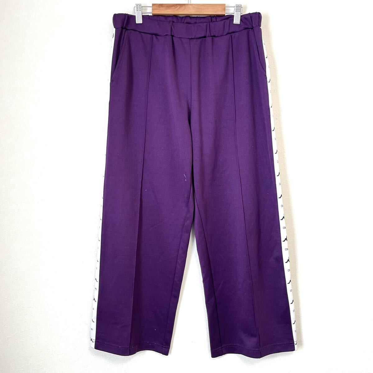 スポーツ全般に◎【Kappa】カッパ トラック パンツ ジャージ ストレッチ スポーツ 運動 ジム トレーニング ロゴ パープル L /Y38064mm_画像2