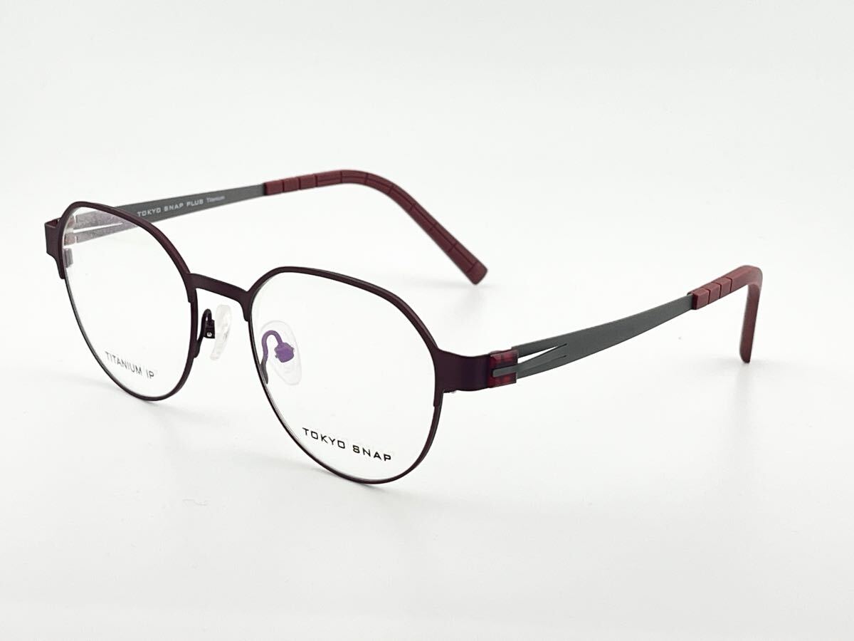 【新品未使用】TOKYO SNAP PLUS トウキョウスナップ Tokyo snap ! TS-6002 レスザン メガネ フレーム 49□17-140 販売価格36300円 82-1_画像3