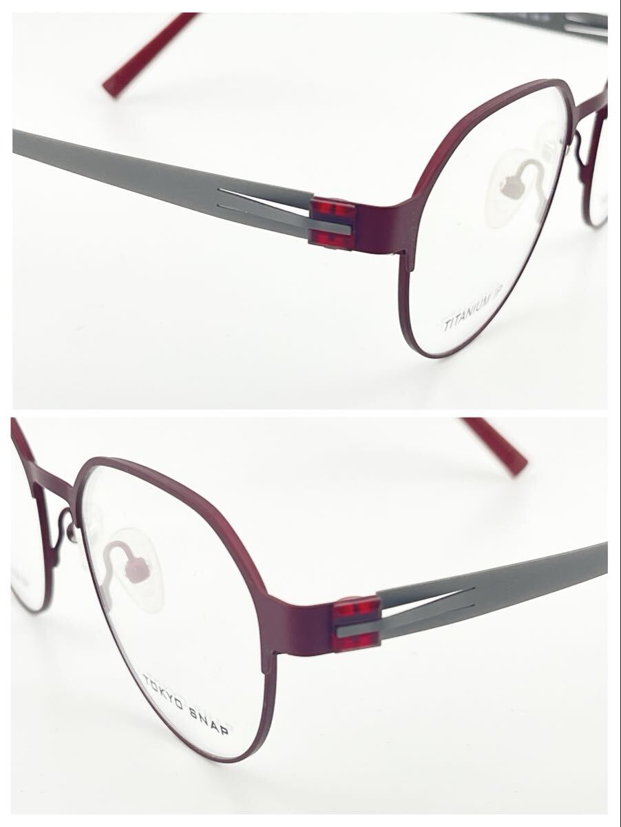 【新品未使用】TOKYO SNAP PLUS トウキョウスナップ Tokyo snap ! TS-6002 レスザン メガネ フレーム 49□17-140 販売価格36300円 82-1_画像6