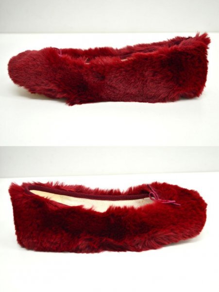 KM719●中古品●repetto レペット ファーバレエシューズ フラットパンプス サイズ38.5(約24cm程度)_画像5
