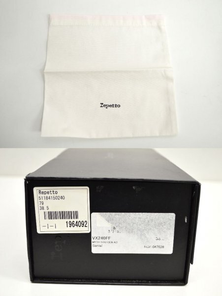 KM719●中古品●repetto レペット ファーバレエシューズ フラットパンプス サイズ38.5(約24cm程度)_画像10