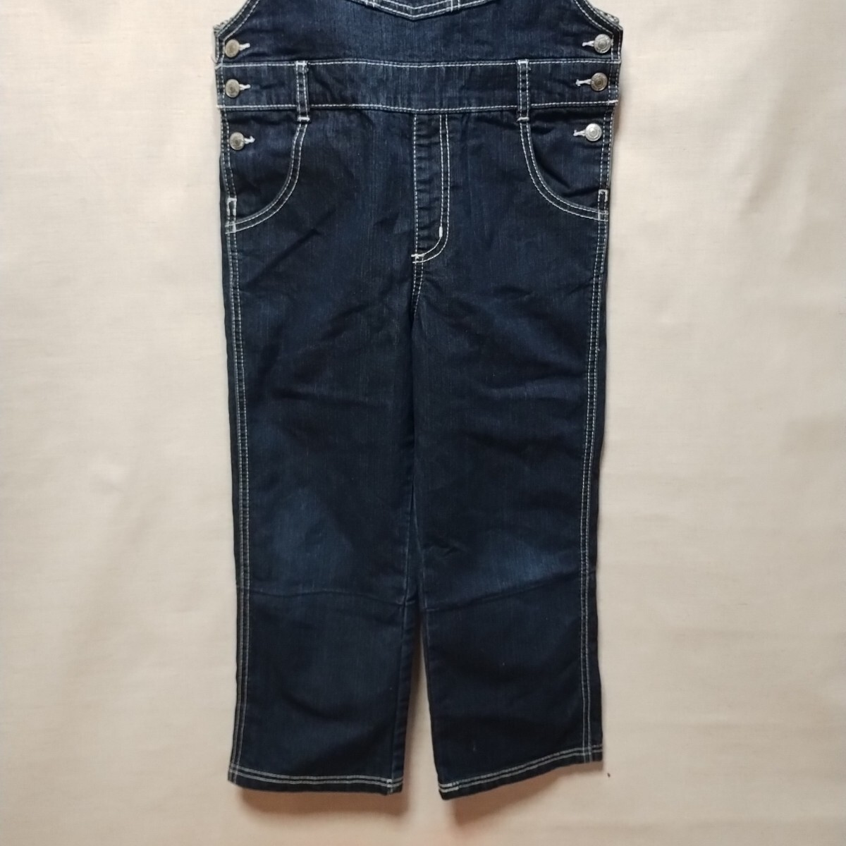 全国送料無料 コムサイズム COMME CA ISM 子供服キッズ男＆女の子 デニムオーバーオール 130A_画像4