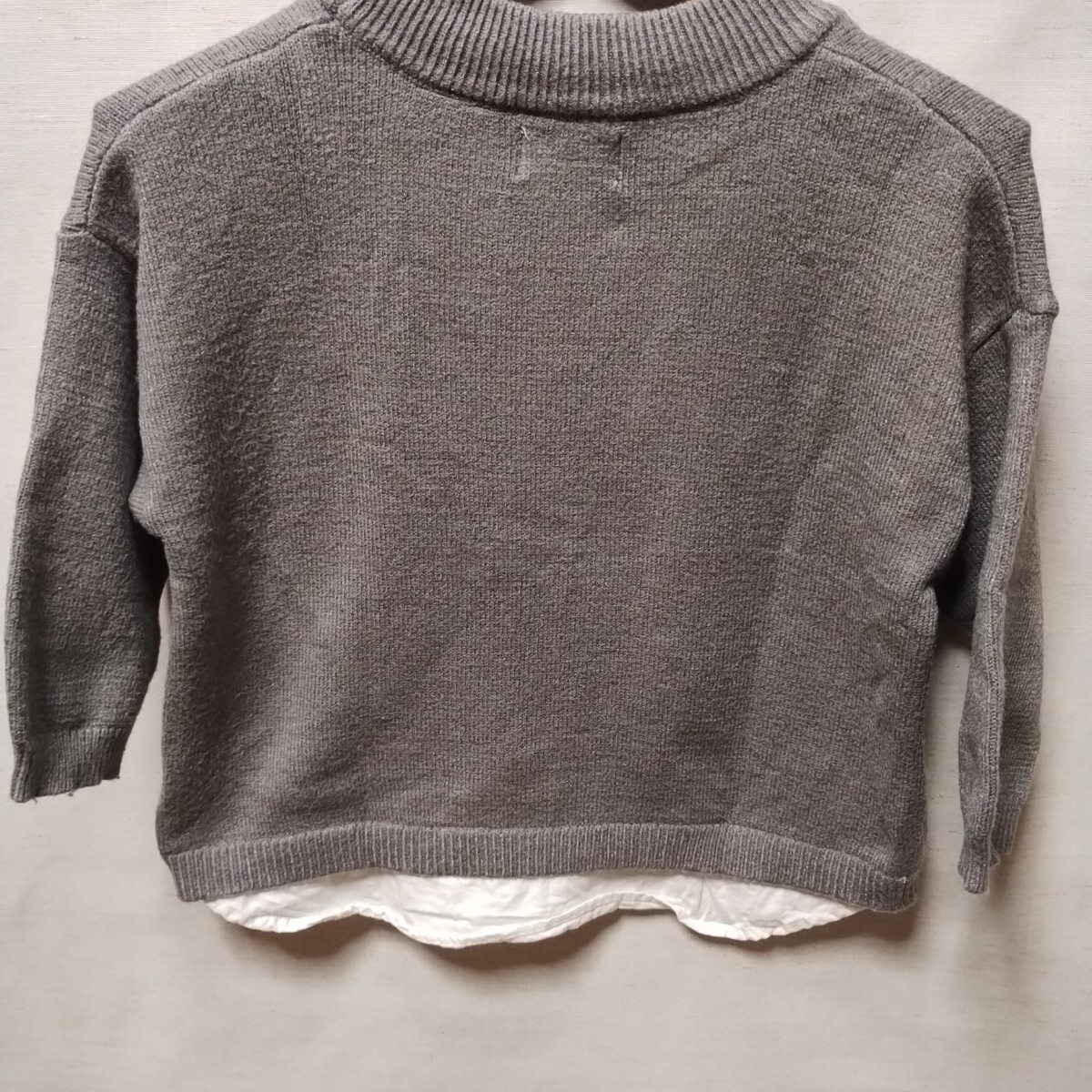 全国送料無料 モンポケ monpoke 子供服キッズベビー男＆女の子 ピカチュウ柄グレー色レイヤード重ね着風ニットセーター90_画像8