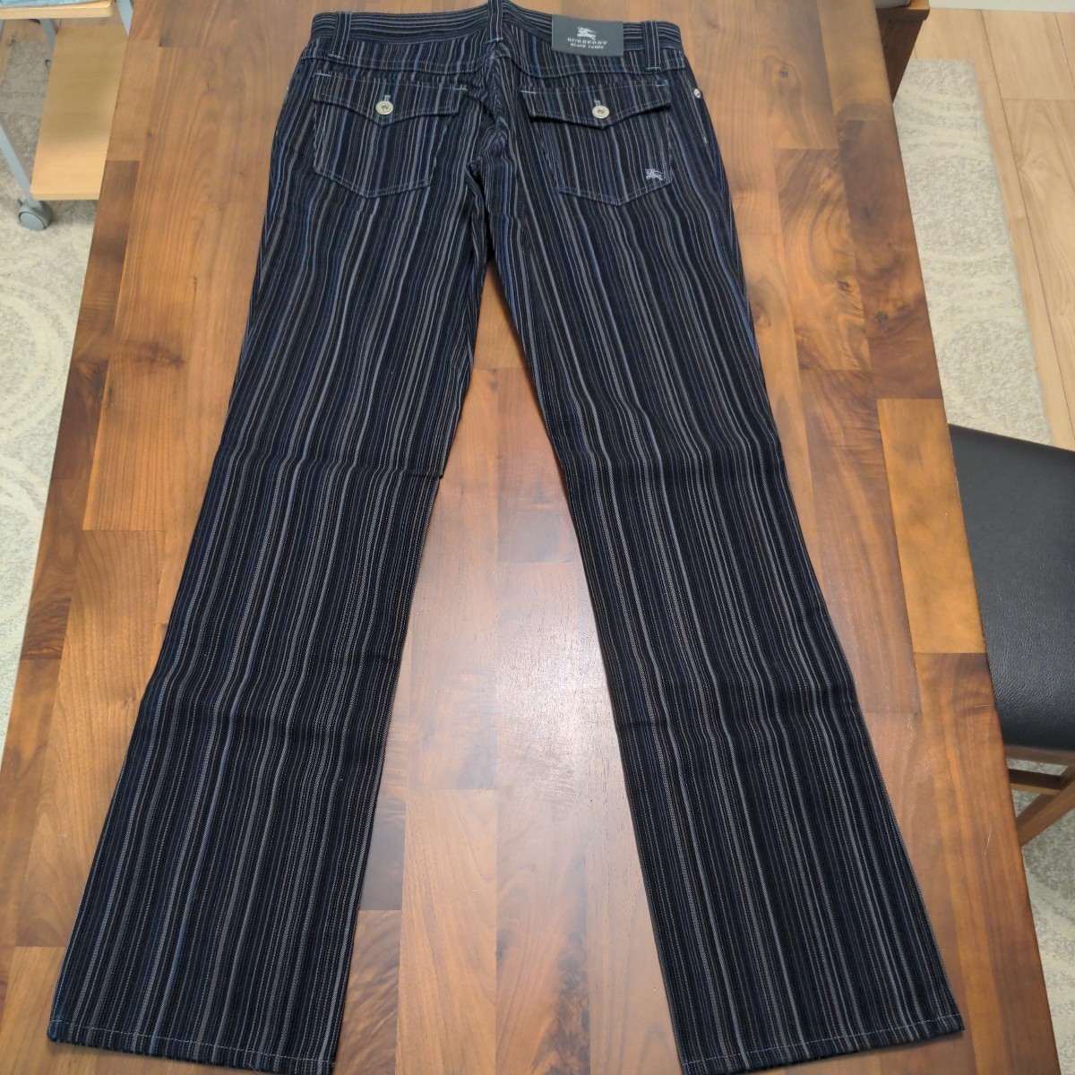 【美品】BURBERRY BLACKLABEL バーバリーブラックレーベル コーデュロイストレッチ　4マルチカラーストライプデニム　サイズ82　ブラック_画像10