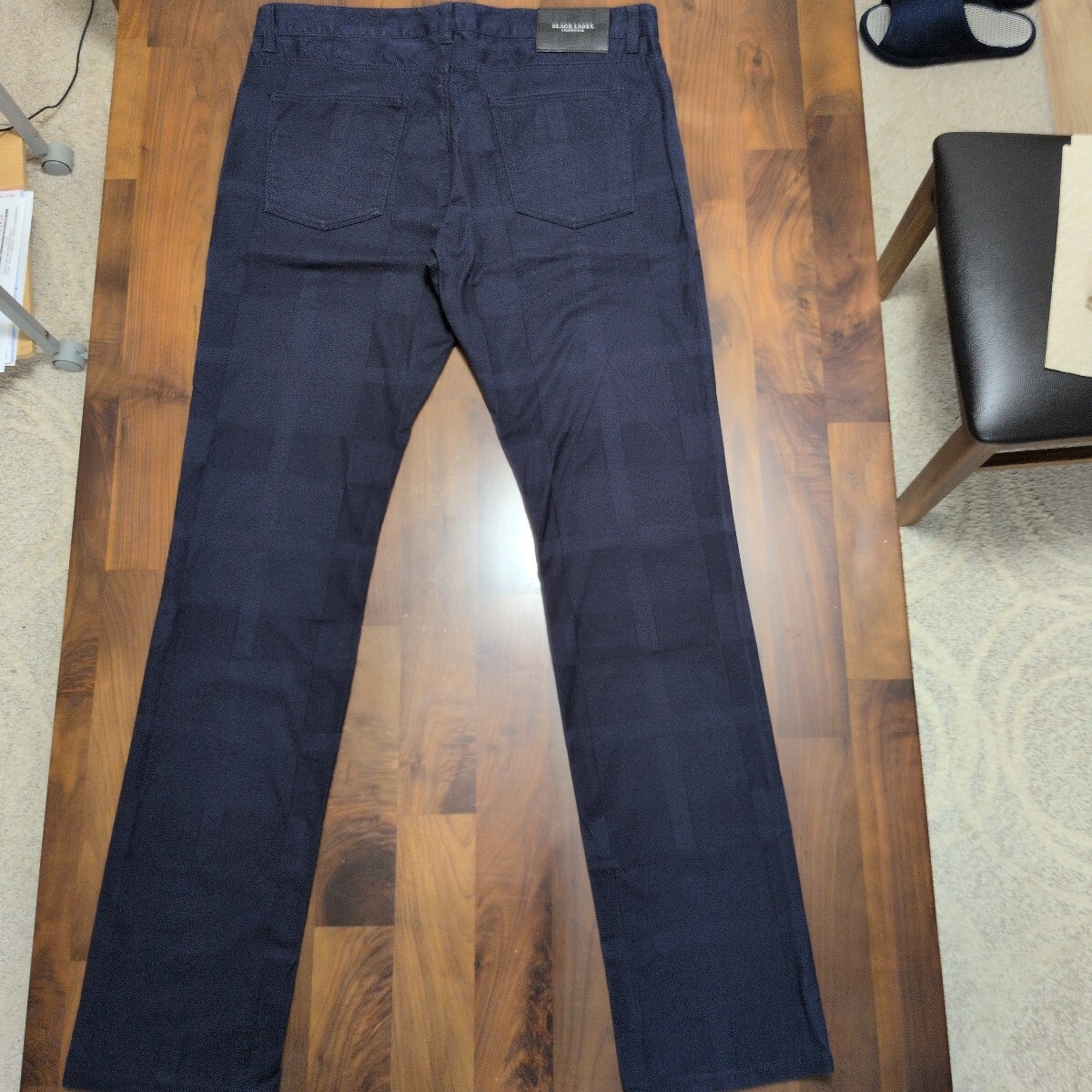 【極美品】CRESTBRIDGE BLACKLABE クレストブリッジブラックレーベル ストレッチデニム　シャドーチェック柄仕様 サイズ85（LＬ）ネイビー_画像10