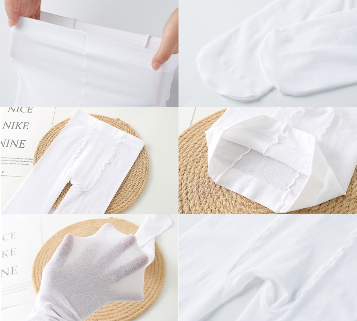 送料無料 白 タイツ キッズ ジュニア 子供 大人 穴なし バレエ フォーマル 発表会 80D 140～160cm 2足組_画像3