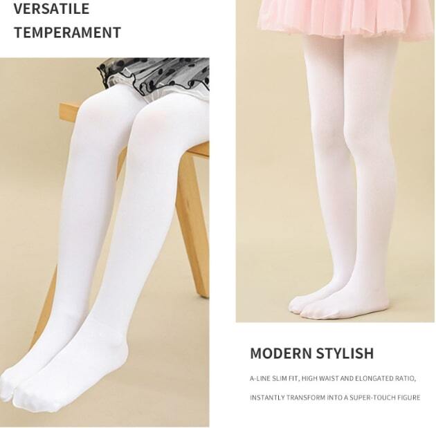 送料無料 白 タイツ キッズ ジュニア 子供 大人 穴なし バレエ フォーマル 発表会 80D 140～160cm 1足_画像2