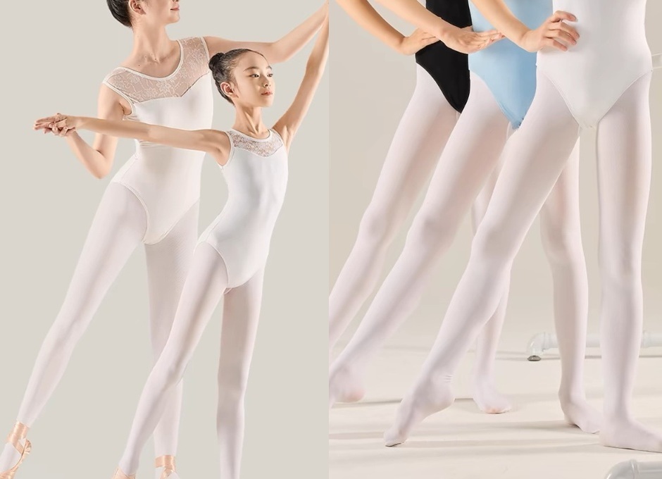 送料無料 白 タイツ キッズ ジュニア 子供 大人 穴なし バレエ フォーマル 発表会 80D 140～160cm 1足_画像8