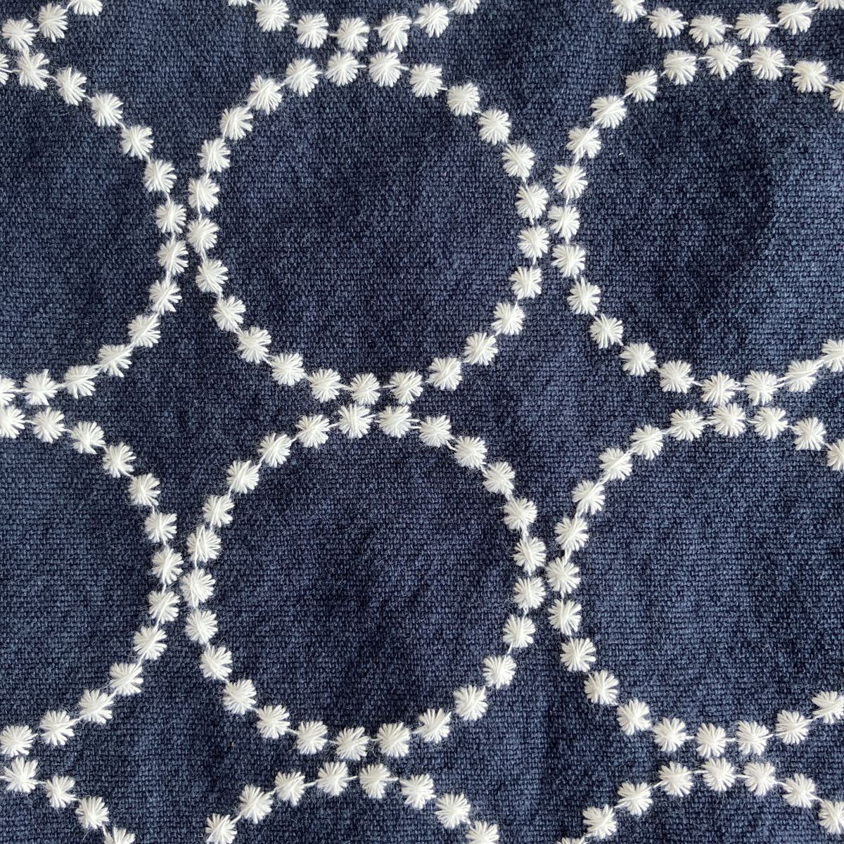 ハンドメイド サークル模様の刺繍入りコットンリネン バック ショルダー_画像6