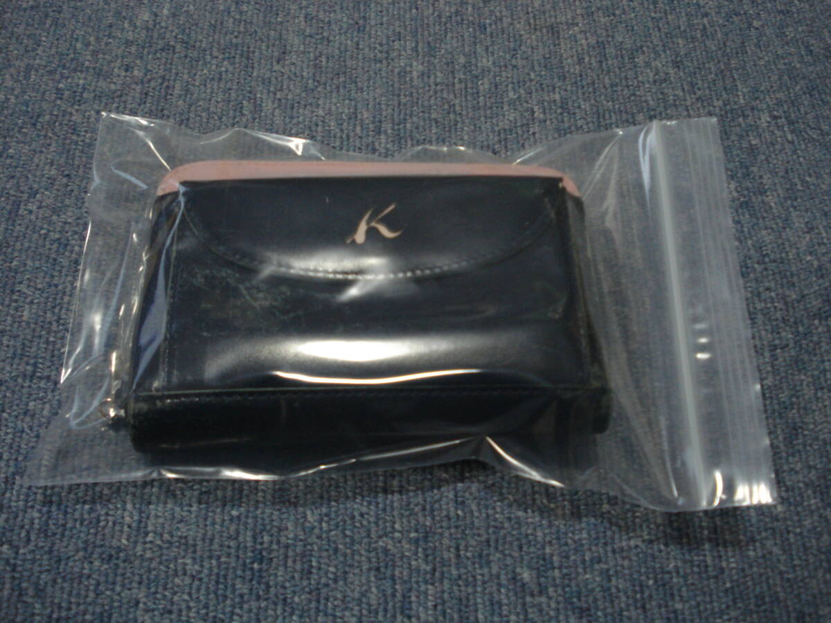 中古 キタムラ Kitamura K2 レザー ダークネイビー×ピンク 財布+パスケ-ス ジャンク扱い_画像8