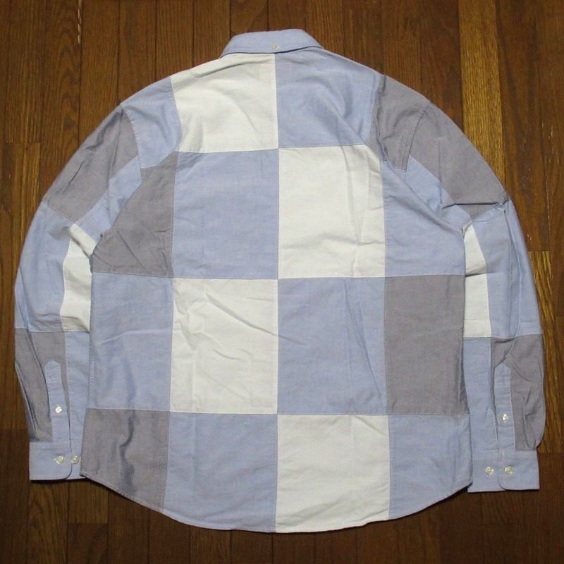 極美 20AW Supreme Patchwork Oxford Shirt Mサイズ パッチワーク オックスフォード シャツ Blue ブルー_画像3