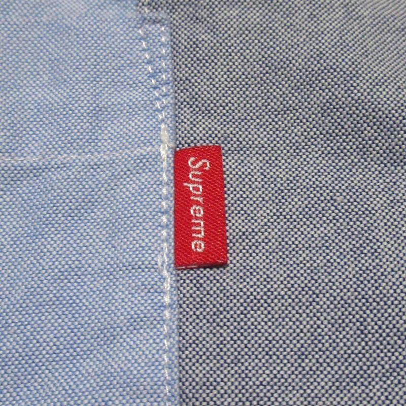 極美 20AW Supreme Patchwork Oxford Shirt Mサイズ パッチワーク オックスフォード シャツ Blue ブルー_画像5