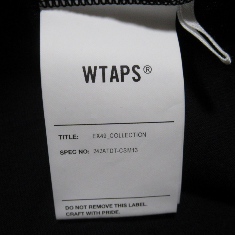 極美 24AW WTAPS PRTC LS COTTON Mサイズ 長袖 Tシャツ Black ブラック 242ATDT-CSM13 ダブルタップス_画像7