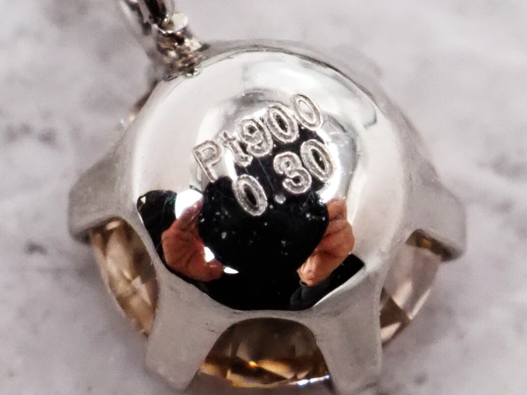 [8650A] есть различия Pt900/Pt850 натуральный бриллиант 0.30ct/0.8g колье 