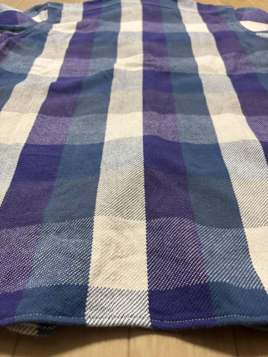 WAREHOUSE ネルシャツ バッファローチェック パープル Mサイズ_画像7