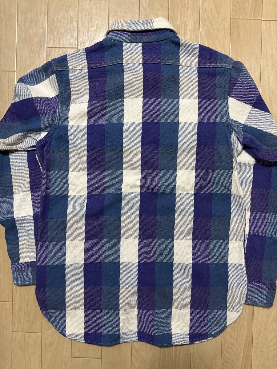 WAREHOUSE ネルシャツ バッファローチェック パープル Mサイズ_画像6