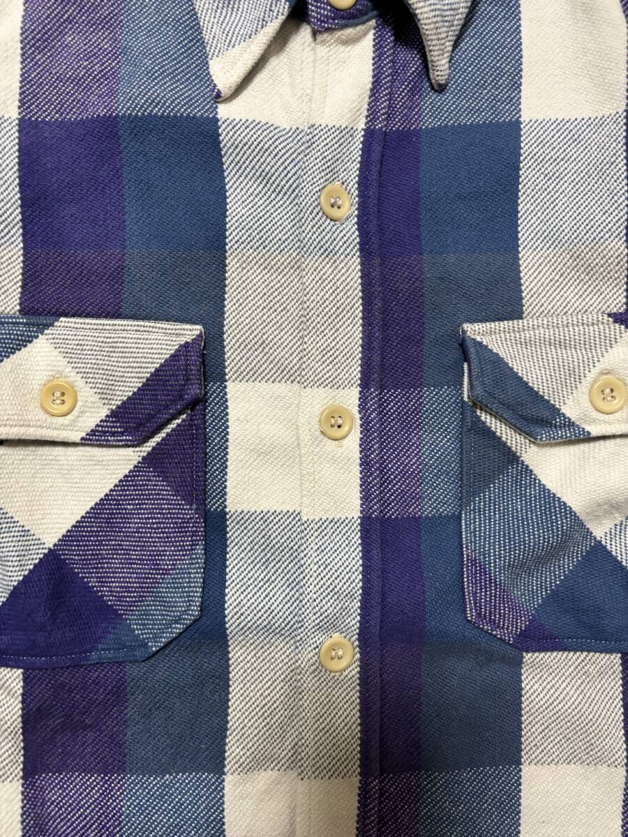 WAREHOUSE ネルシャツ バッファローチェック パープル Mサイズ_画像3