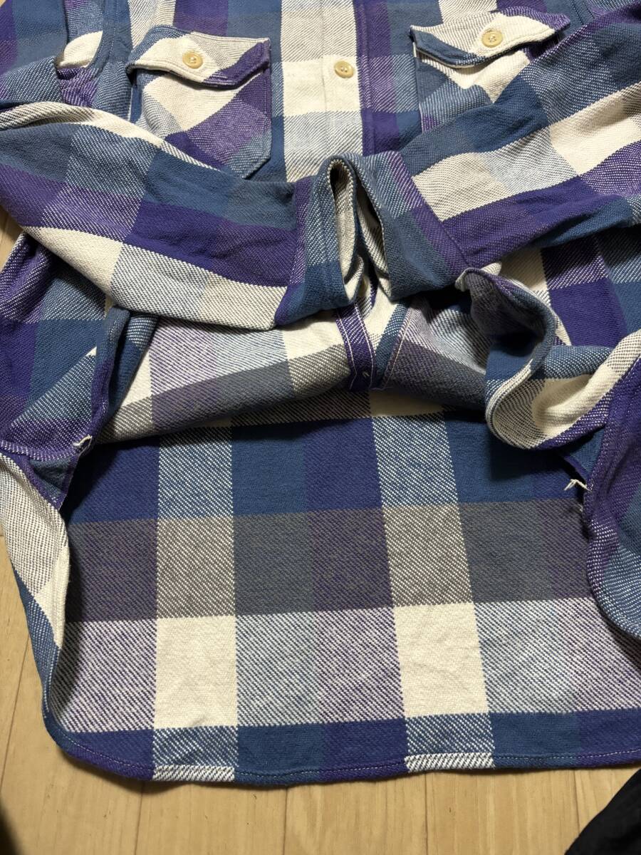 WAREHOUSE ネルシャツ バッファローチェック パープル Mサイズ_画像5