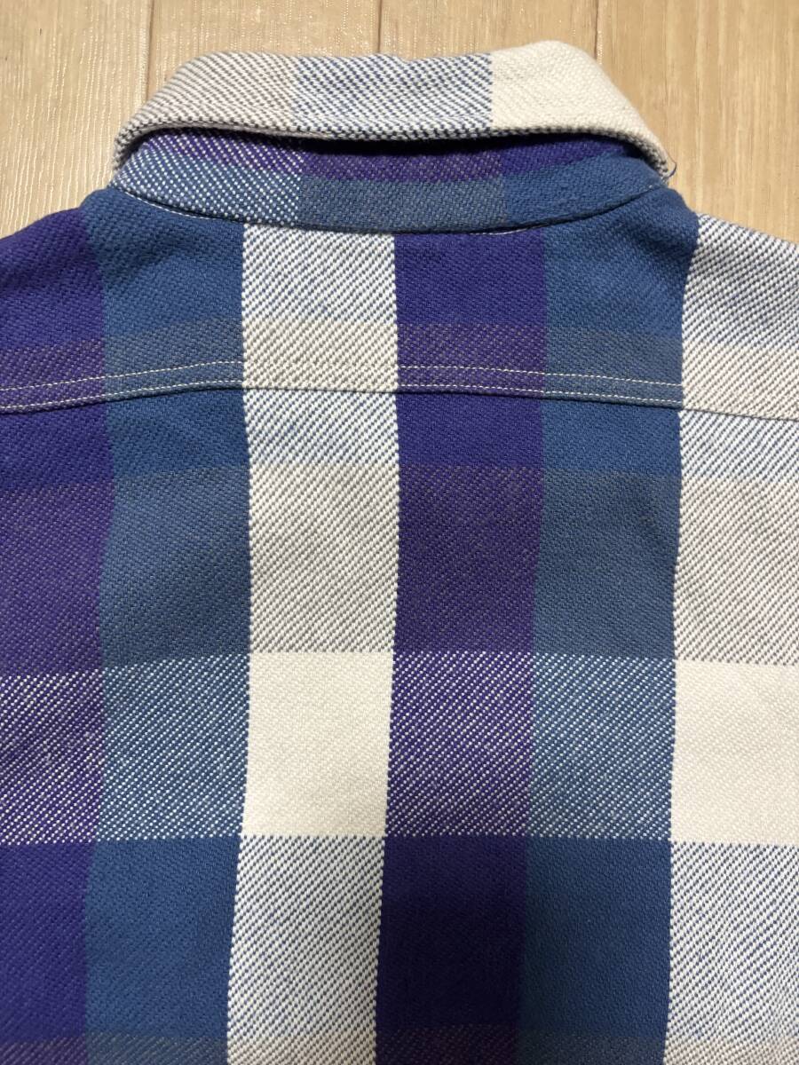 WAREHOUSE ネルシャツ バッファローチェック パープル Mサイズ_画像8