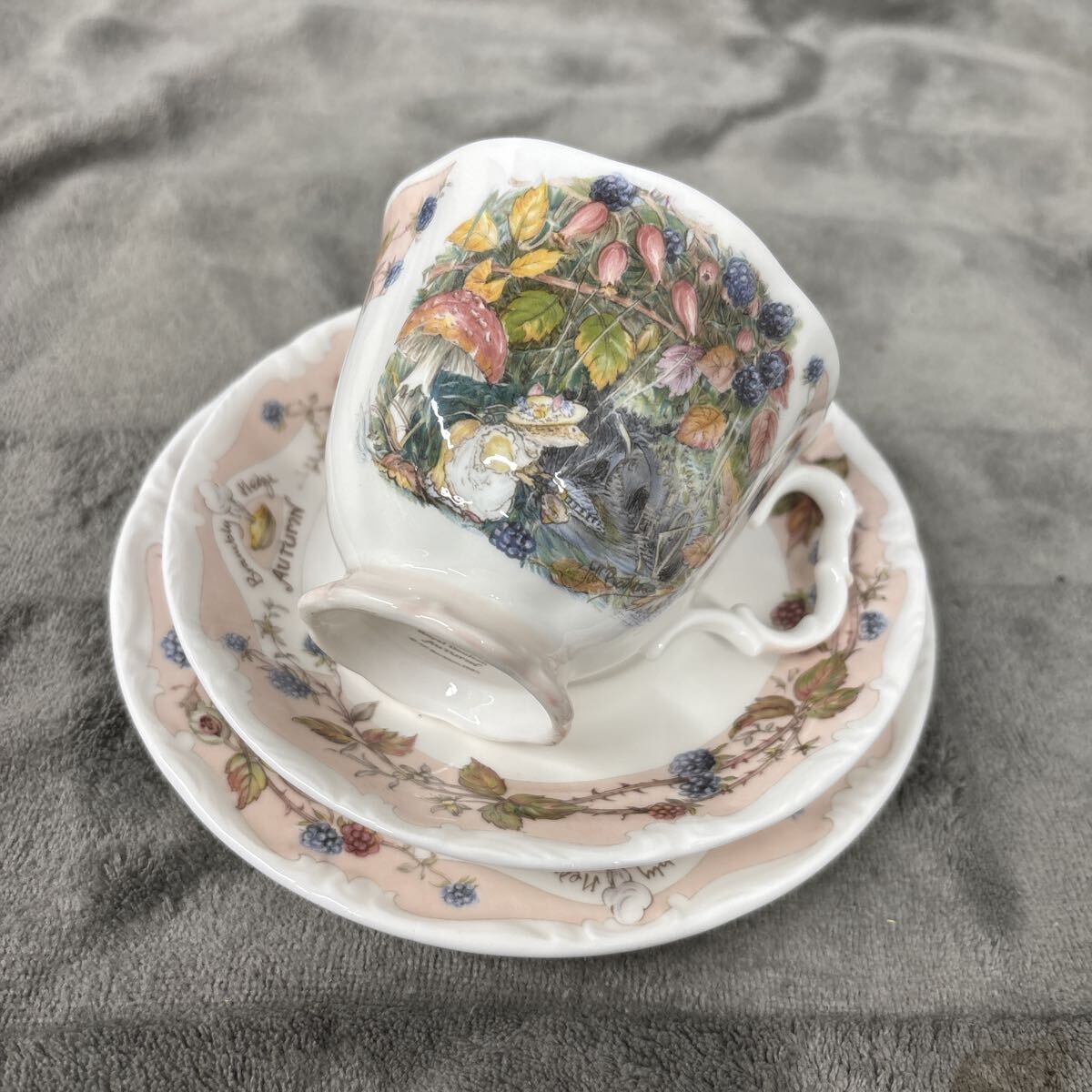 ロイヤルドルトン　ブランブリーヘッジ　秋　Autumn 　トリオ　　四季　中古　保管品_画像1