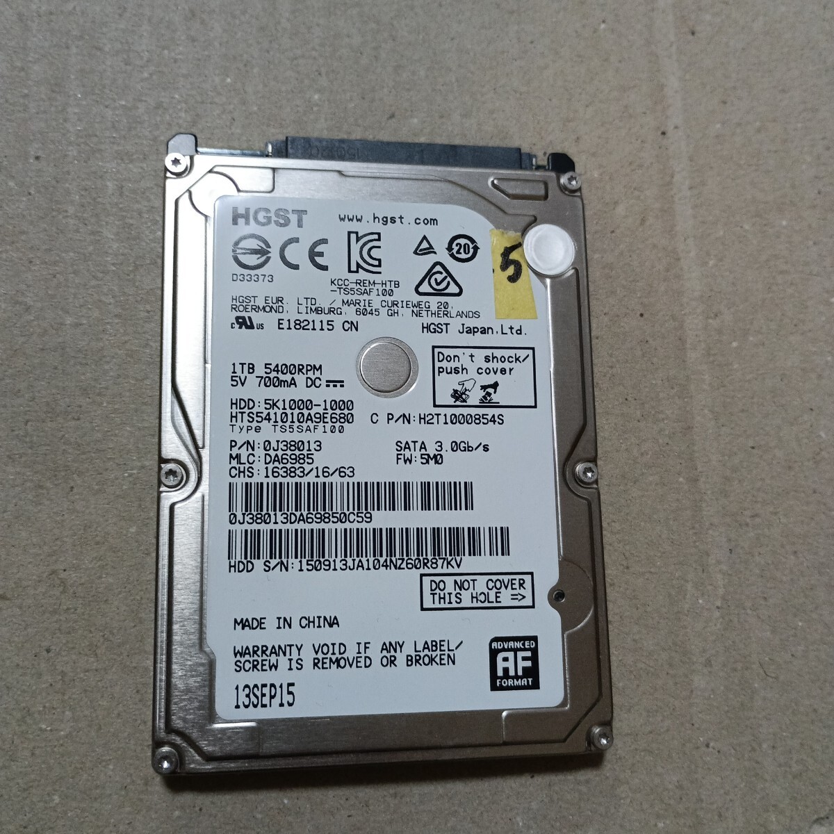 HGST ハードディスク HDD　2.5インチ1TB 5_画像1