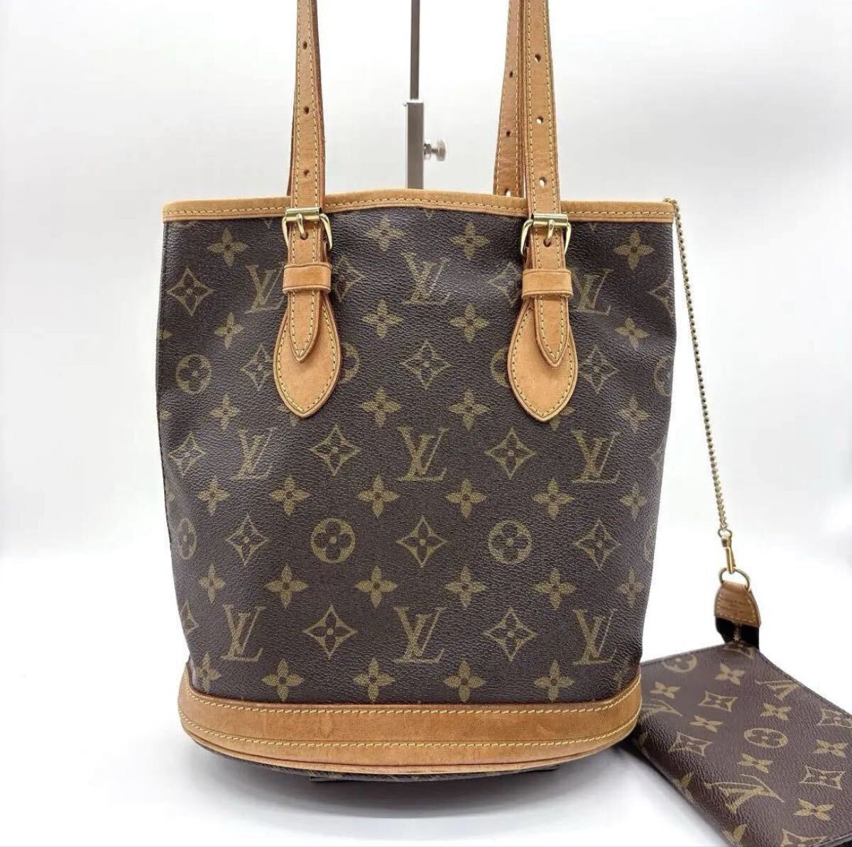 1円〜 ルイヴィトン モノグラム プチバケット PM ポーチ付き トートバッグ　 LOUIS VUITTON_画像2