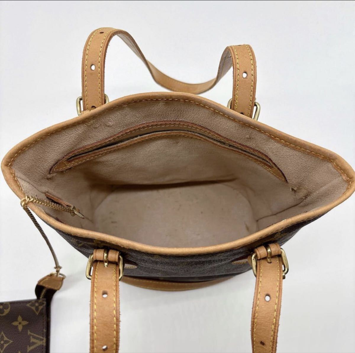 1円〜 ルイヴィトン モノグラム プチバケット PM ポーチ付き トートバッグ　 LOUIS VUITTON_画像9