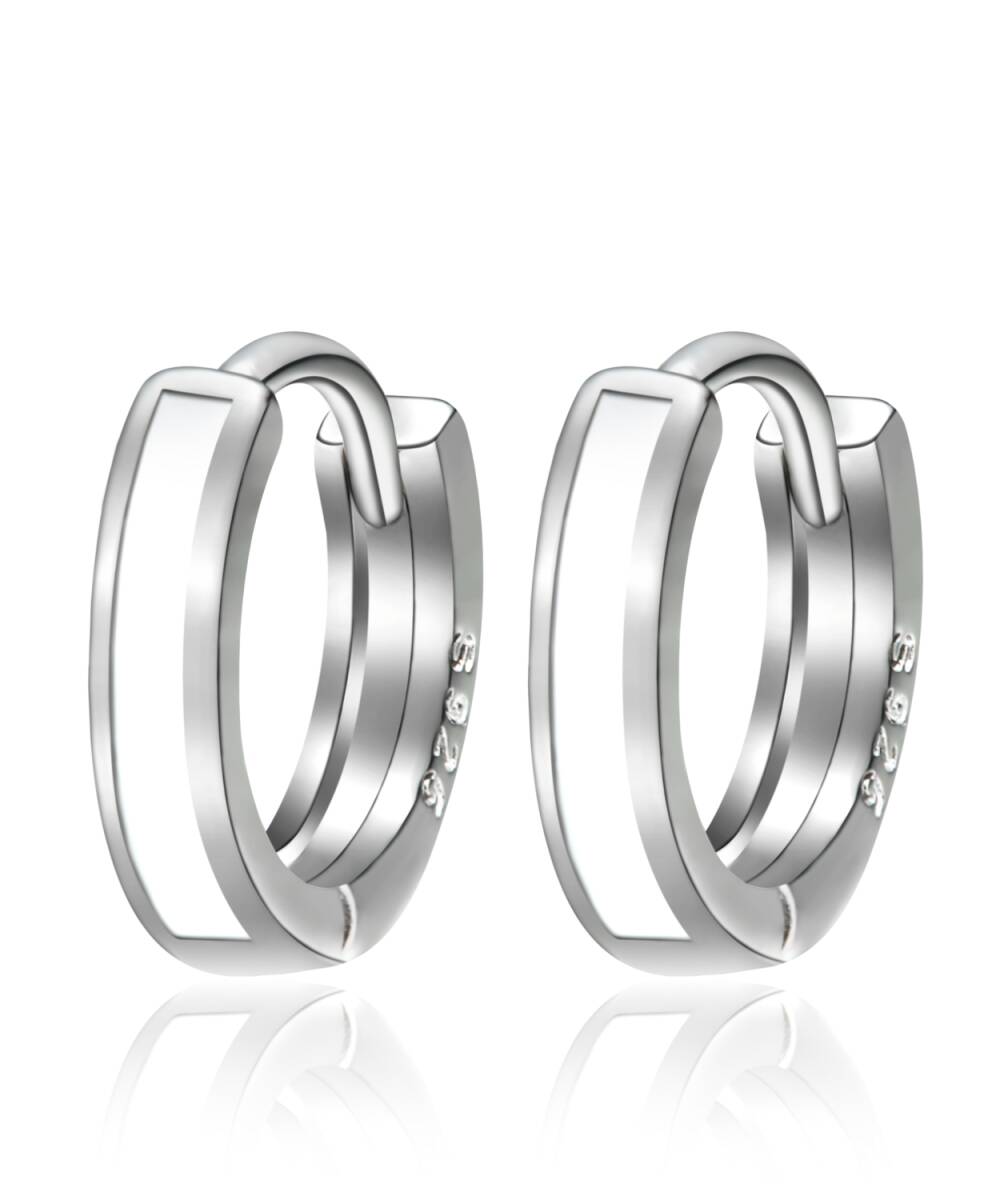 ピアス メンズ レデイース　フープピアス 男女兼用 シンプル ホワイト_画像1