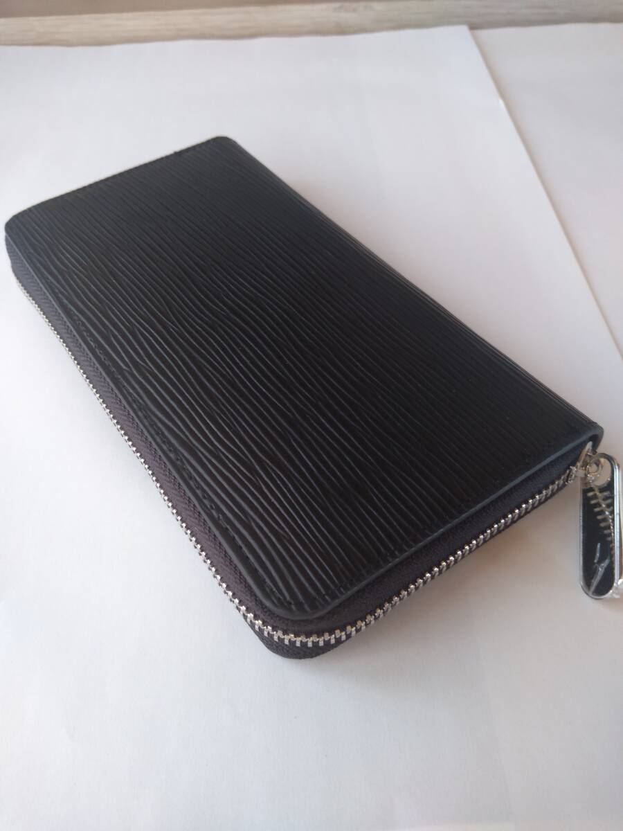 送料無料 長財布 メンズ ジッピー ウォレット エピレザー 本革 ラウンドファスナー レディース プレゼント 大容量 高級感 黒 ブラック_画像1