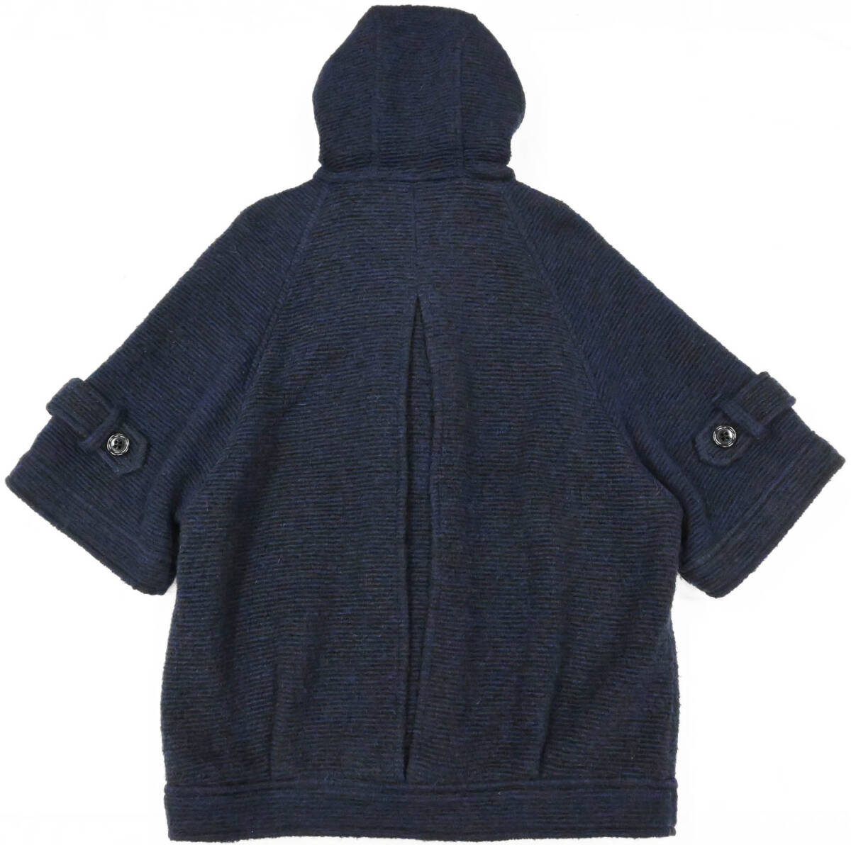 R505★良品 BURBERRY BLUE LABEL バーバリー ブルー レーベル ドルマン七分袖 ダッフル コート モヘア ウール混 38 紺 Y2K クリーニング済_画像5