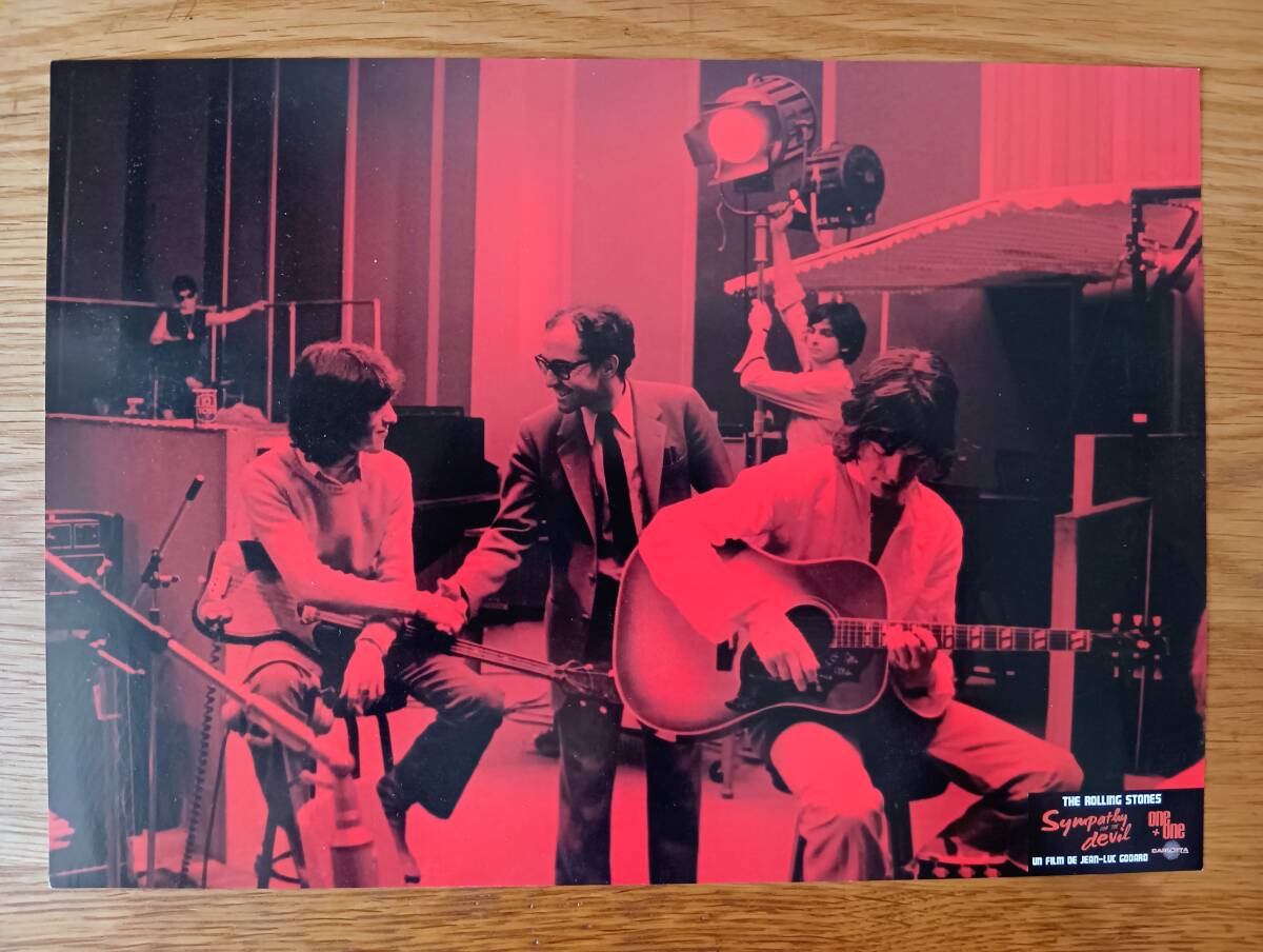 ジャンリュックゴダール監督作品「ワンプラスワン」フランス版ロビーカード。ローリングストーンズ。ミック・ジャガー。ビル・ワイマン_画像1