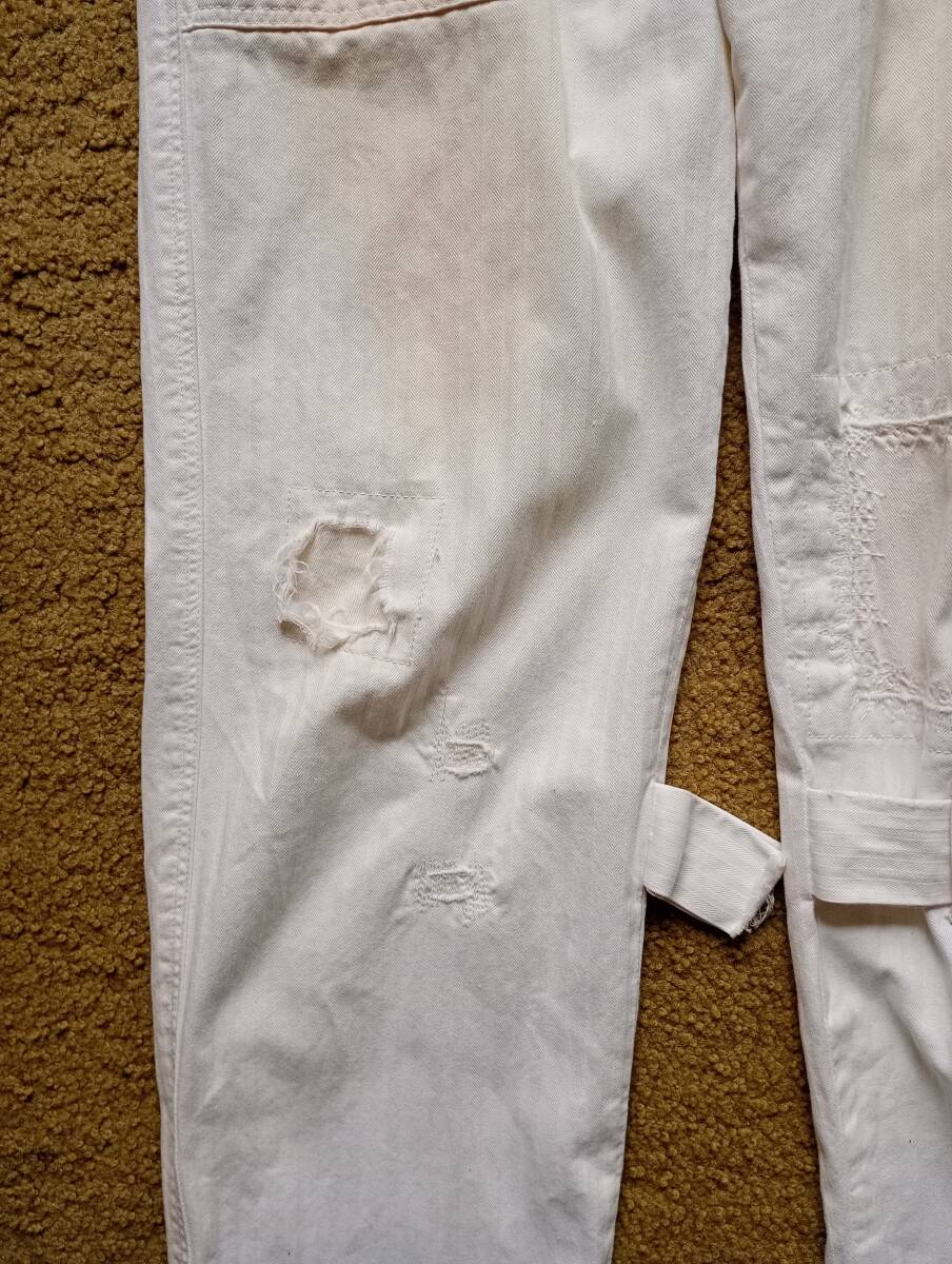 PEEL&LIFT ピールアンドリフト Damaged Bondage Trousers ダメージ ボンテージパンツ S 白_画像4