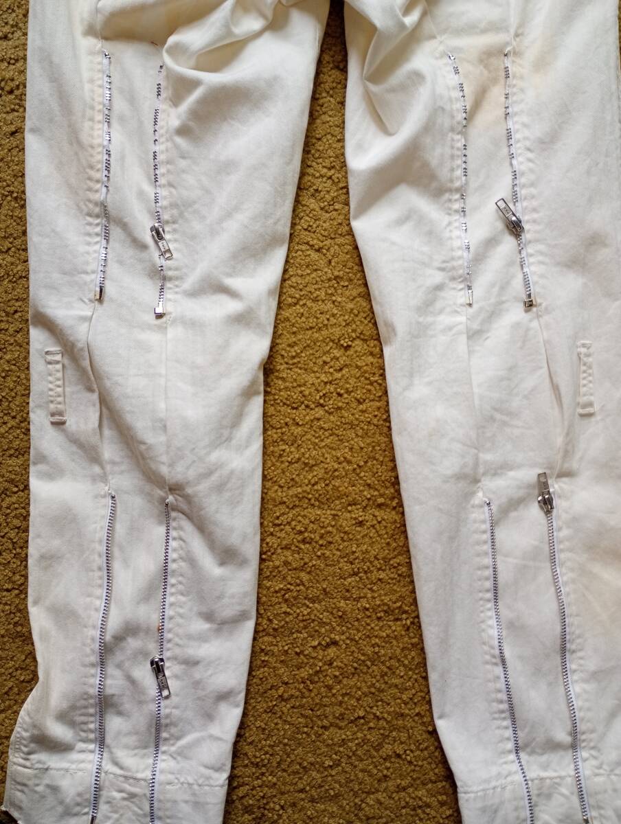 PEEL&LIFT ピールアンドリフト Damaged Bondage Trousers ダメージ ボンテージパンツ S 白_画像5