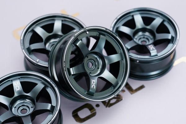 DC製 アルミホイール /アルミCNC製/YD2 1/10カー用 ホイール アルミ製 ドリフト タイヤバルブ付_画像2