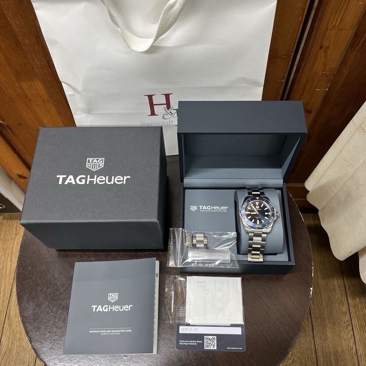 タグホイヤー アクアレーサー ダイバーウォッチ WAY111C.BA0928 クォーツ 41ミリ ブルー文字盤が超綺麗!社外品ハードケースオマケ付き!_画像8