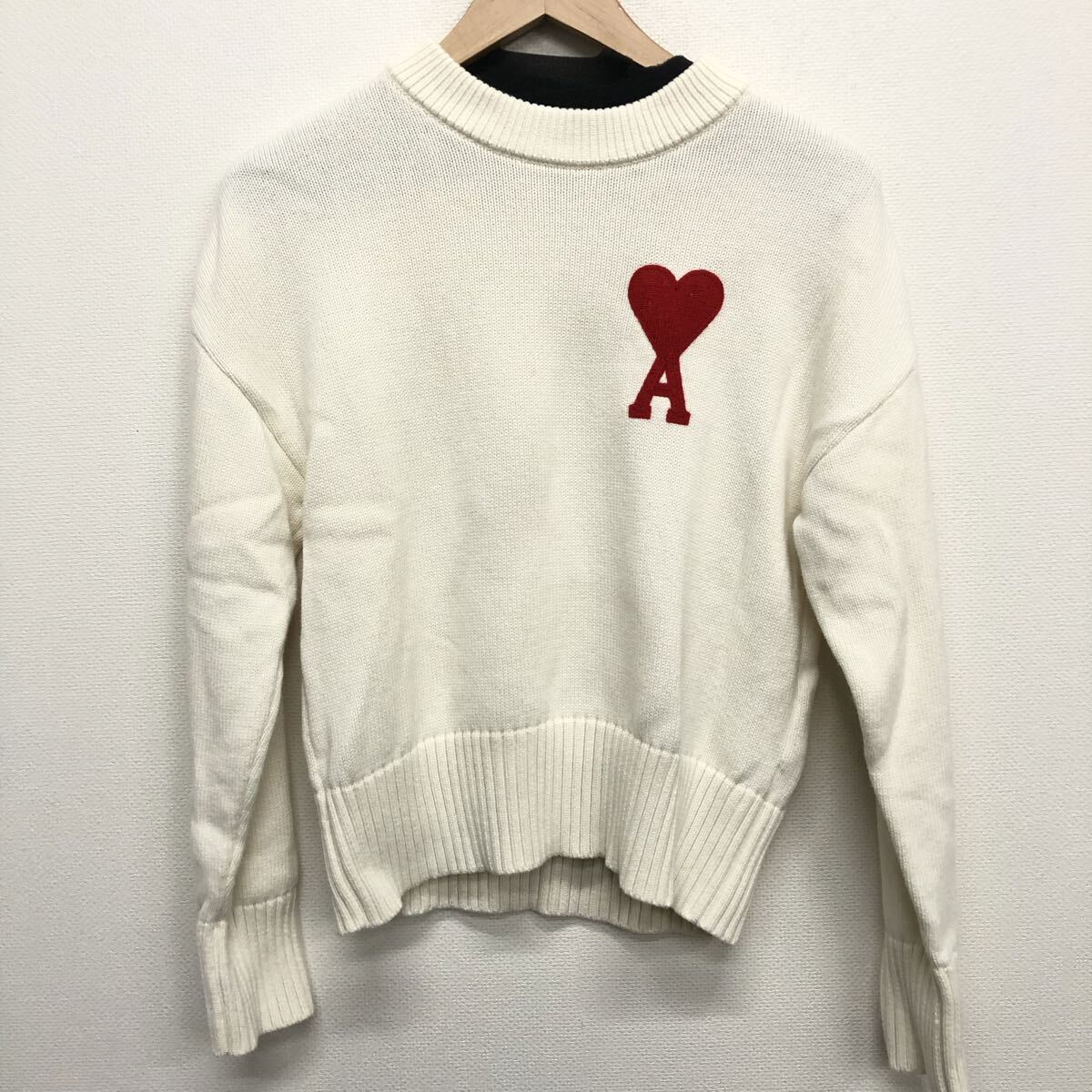 【AMI Alexandre Mattiussi】アミアレクサンドレマテュッシ★クルーネックセーター ニット ハートロゴ トップス A21FK009 サイズS 11_画像1