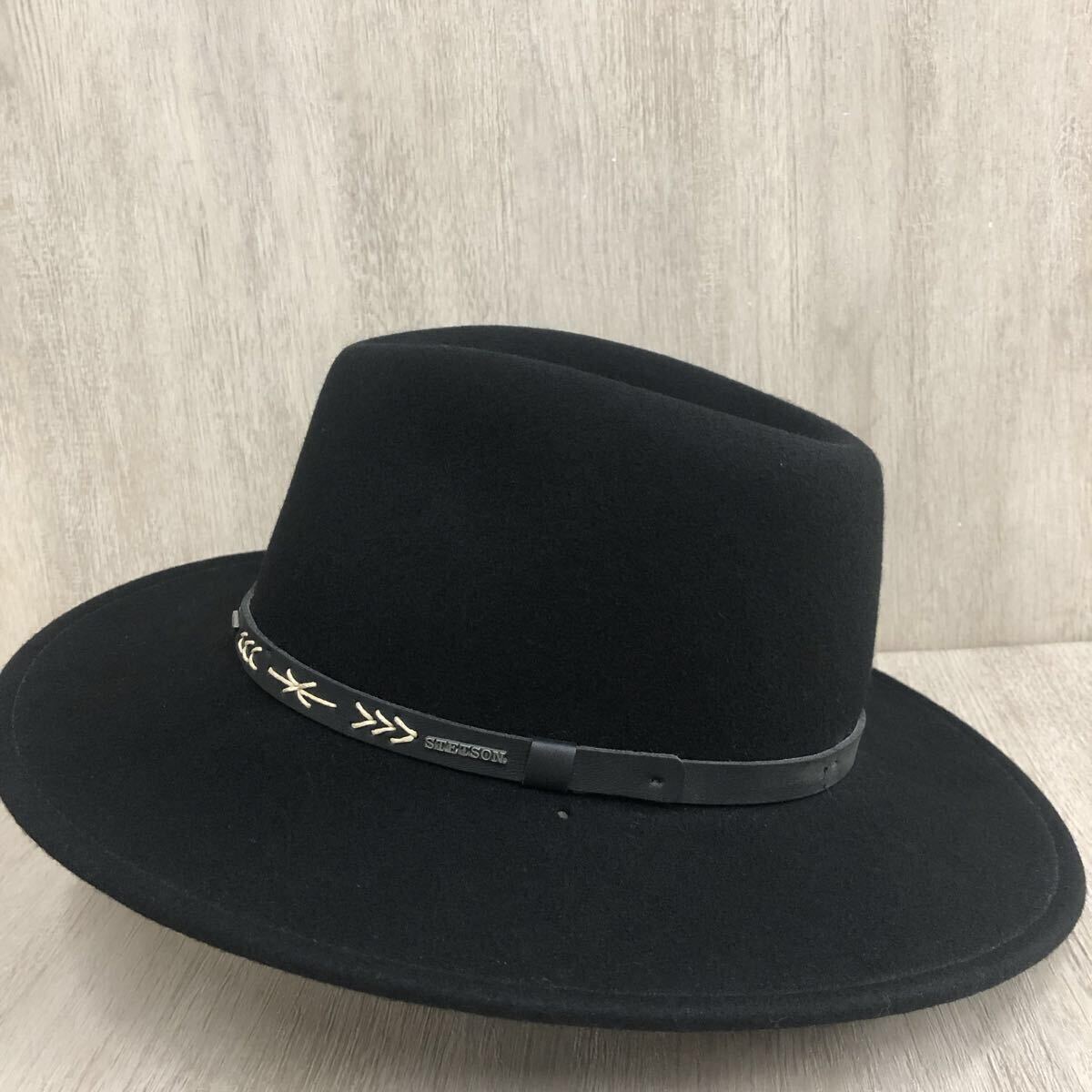 【STETSON】ステットソン★ハット サイズL ウール ブラック メンズ Santa Fe Crushable Hat サンタフェ クラッシャブルハット 11_画像2