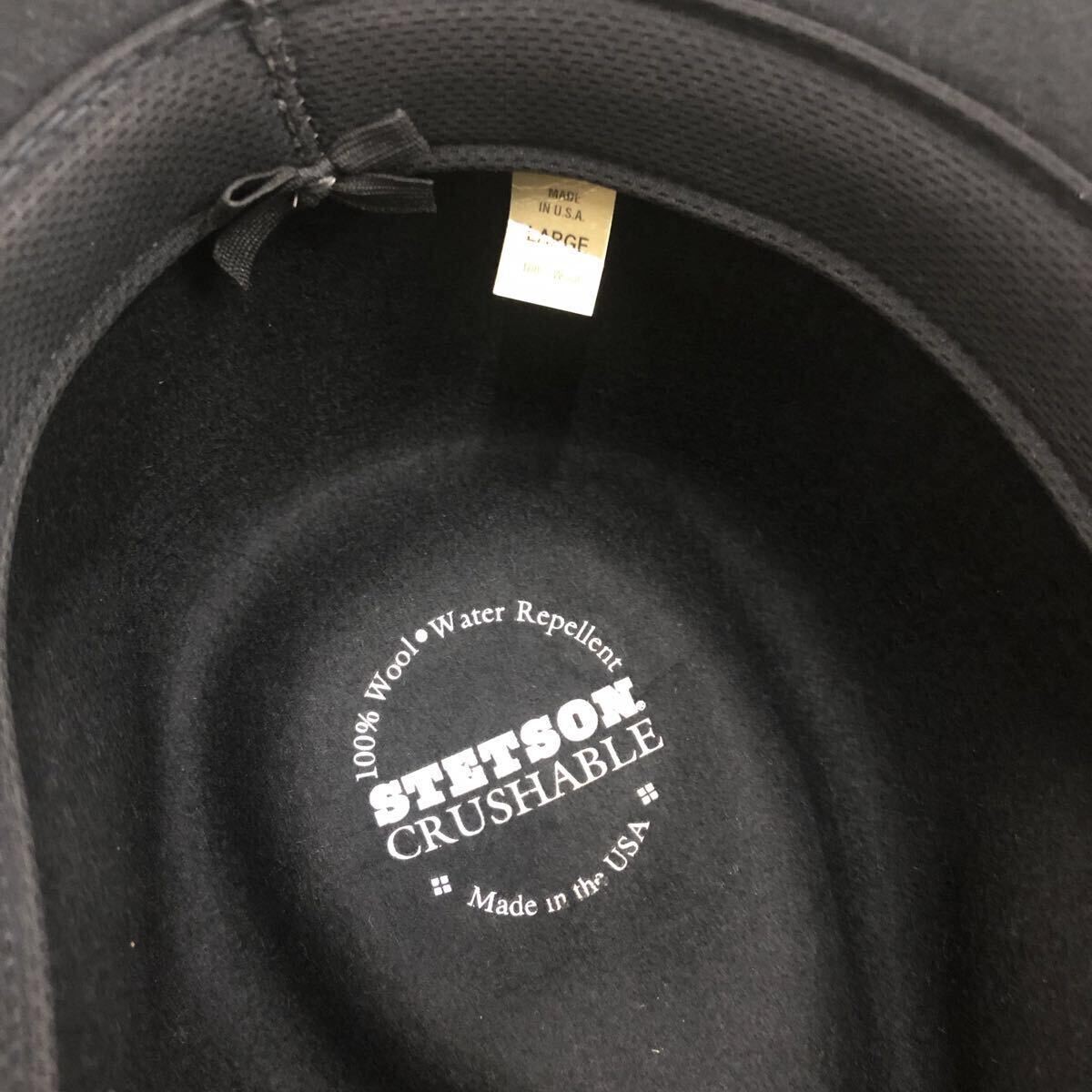 【STETSON】ステットソン★ハット サイズL ウール ブラック メンズ Santa Fe Crushable Hat サンタフェ クラッシャブルハット 11_画像5