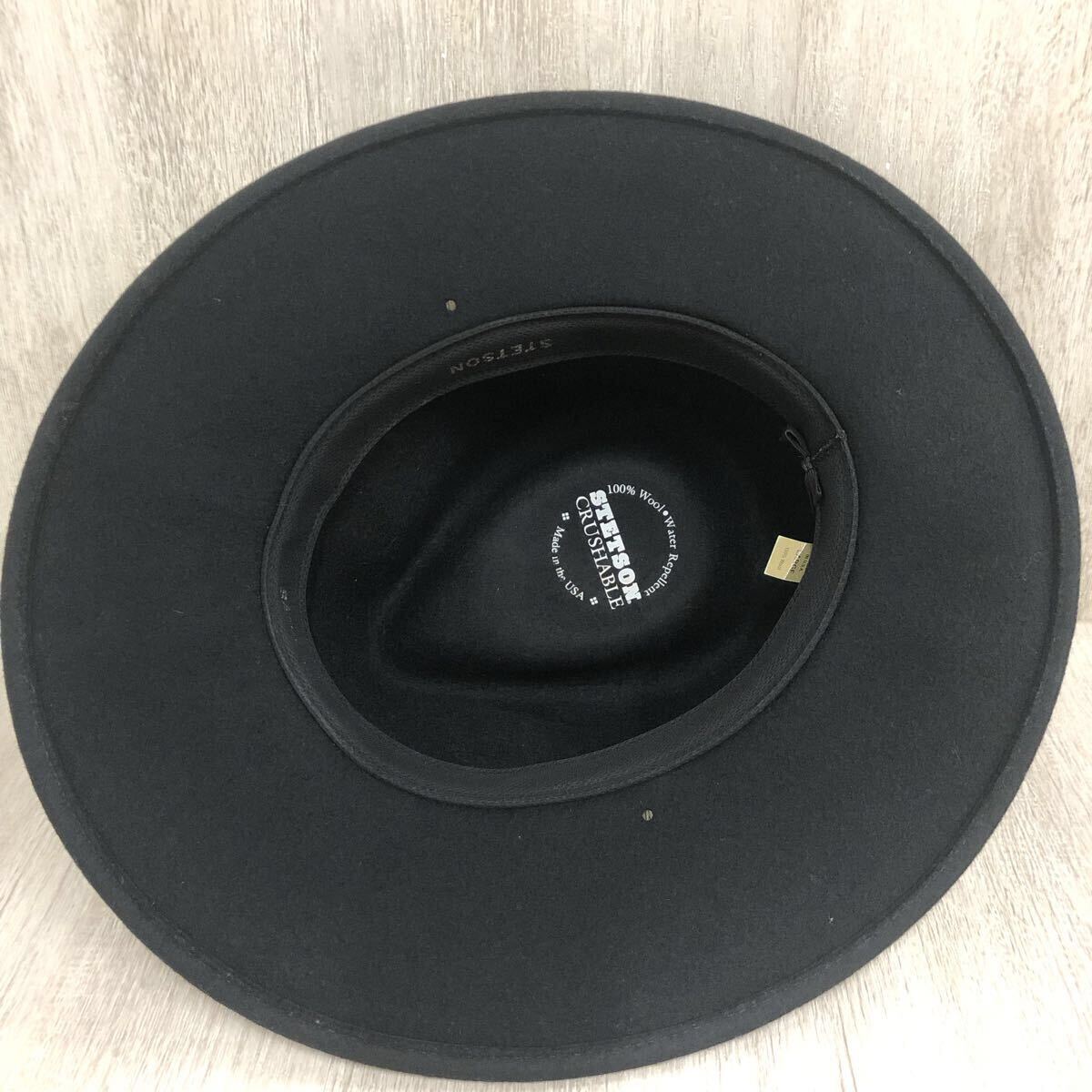 【STETSON】ステットソン★ハット サイズL ウール ブラック メンズ Santa Fe Crushable Hat サンタフェ クラッシャブルハット 11_画像6