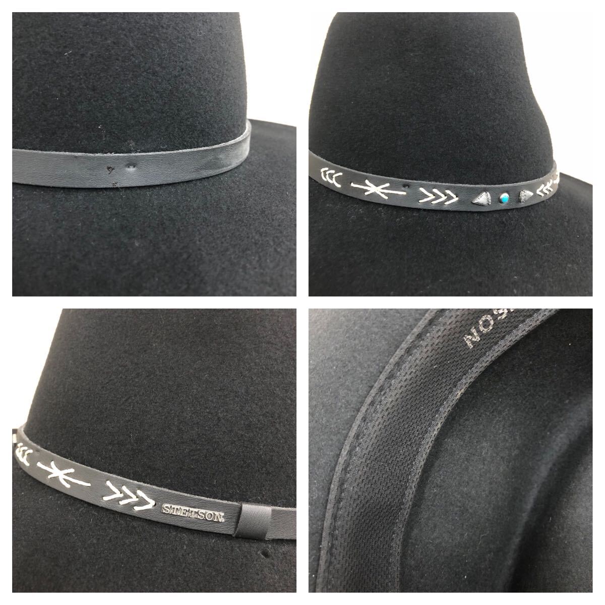 【STETSON】ステットソン★ハット サイズL ウール ブラック メンズ Santa Fe Crushable Hat サンタフェ クラッシャブルハット 11_画像7