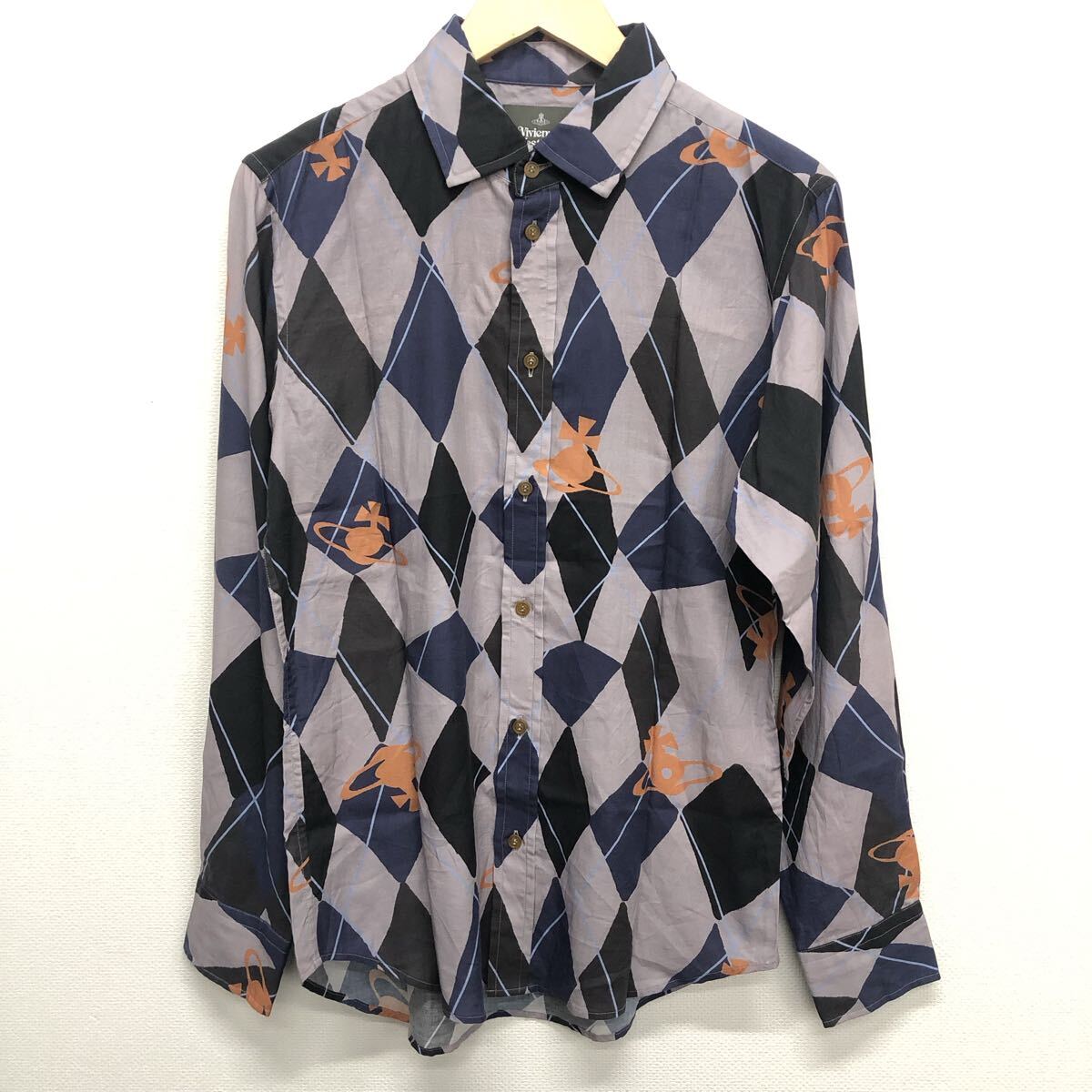 【Vivienne Westwood MAN】ヴィヴィアンウエストウッドマン★長袖シャツ サイズ48 コットン グレー VW-WR-76400 11_画像1