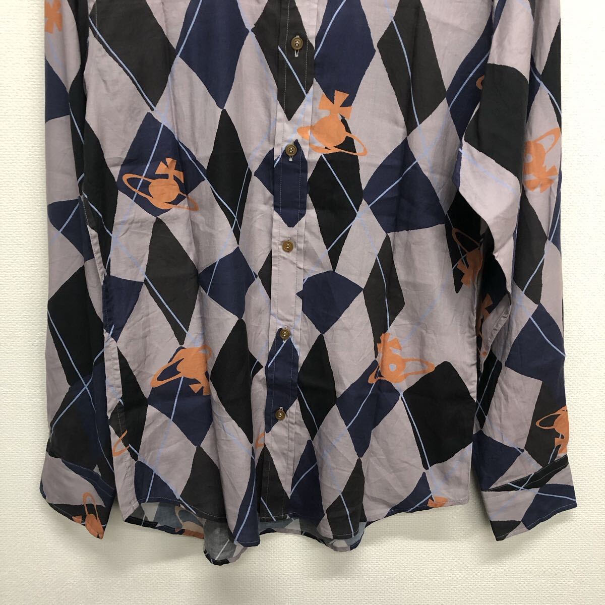 【Vivienne Westwood MAN】ヴィヴィアンウエストウッドマン★長袖シャツ サイズ48 コットン グレー VW-WR-76400 11_画像3