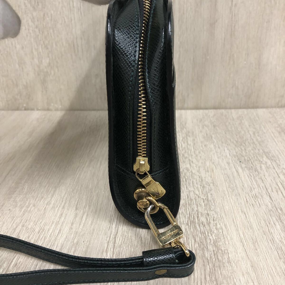 【LOUIS VUITTON】ルイヴィトン★セカンドバッグ グリーン M30184 タイガ バイカル クラッチバッグ レザー エセピア 緑 深緑 11_画像2