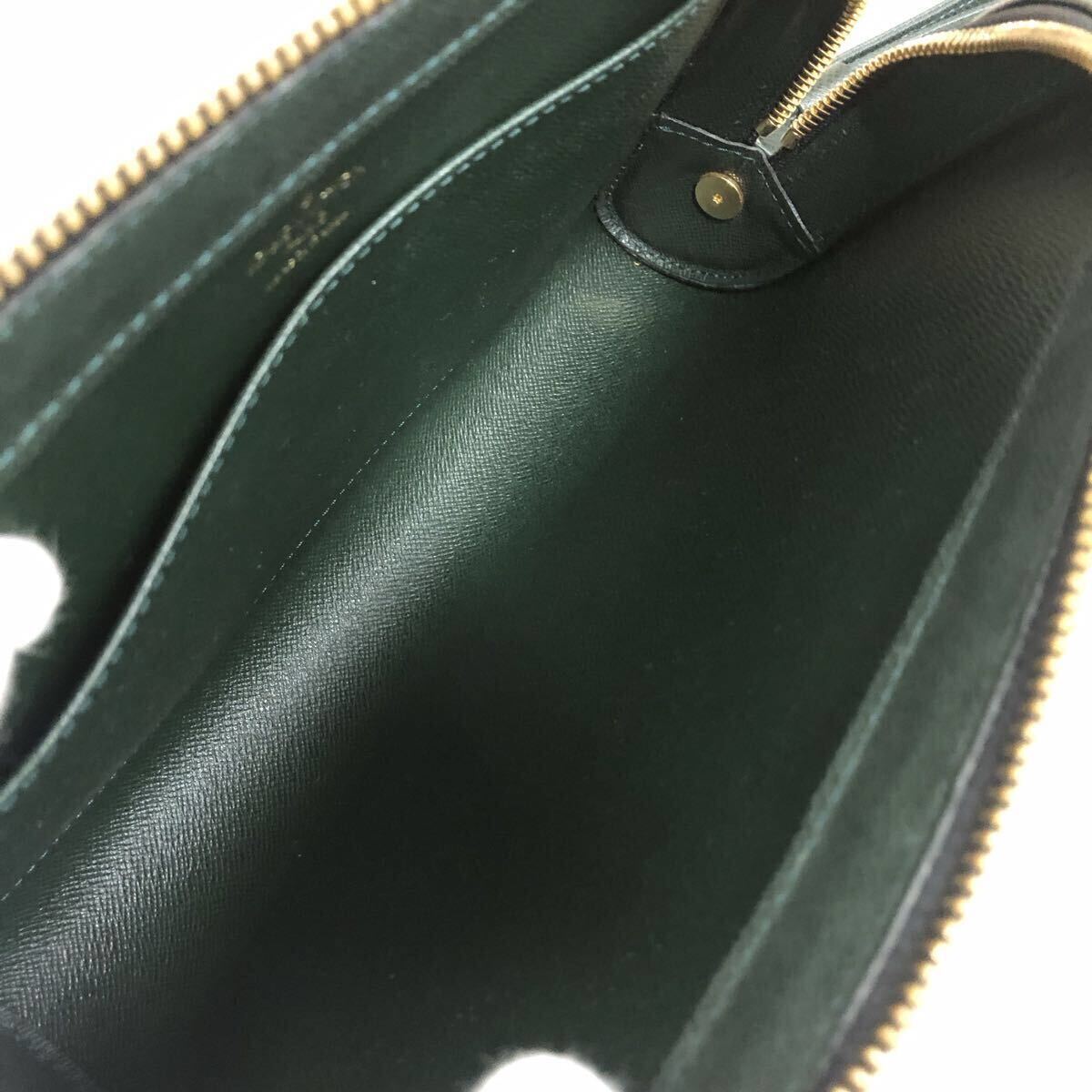 【LOUIS VUITTON】ルイヴィトン★セカンドバッグ グリーン M30184 タイガ バイカル クラッチバッグ レザー エセピア 緑 深緑 11_画像6