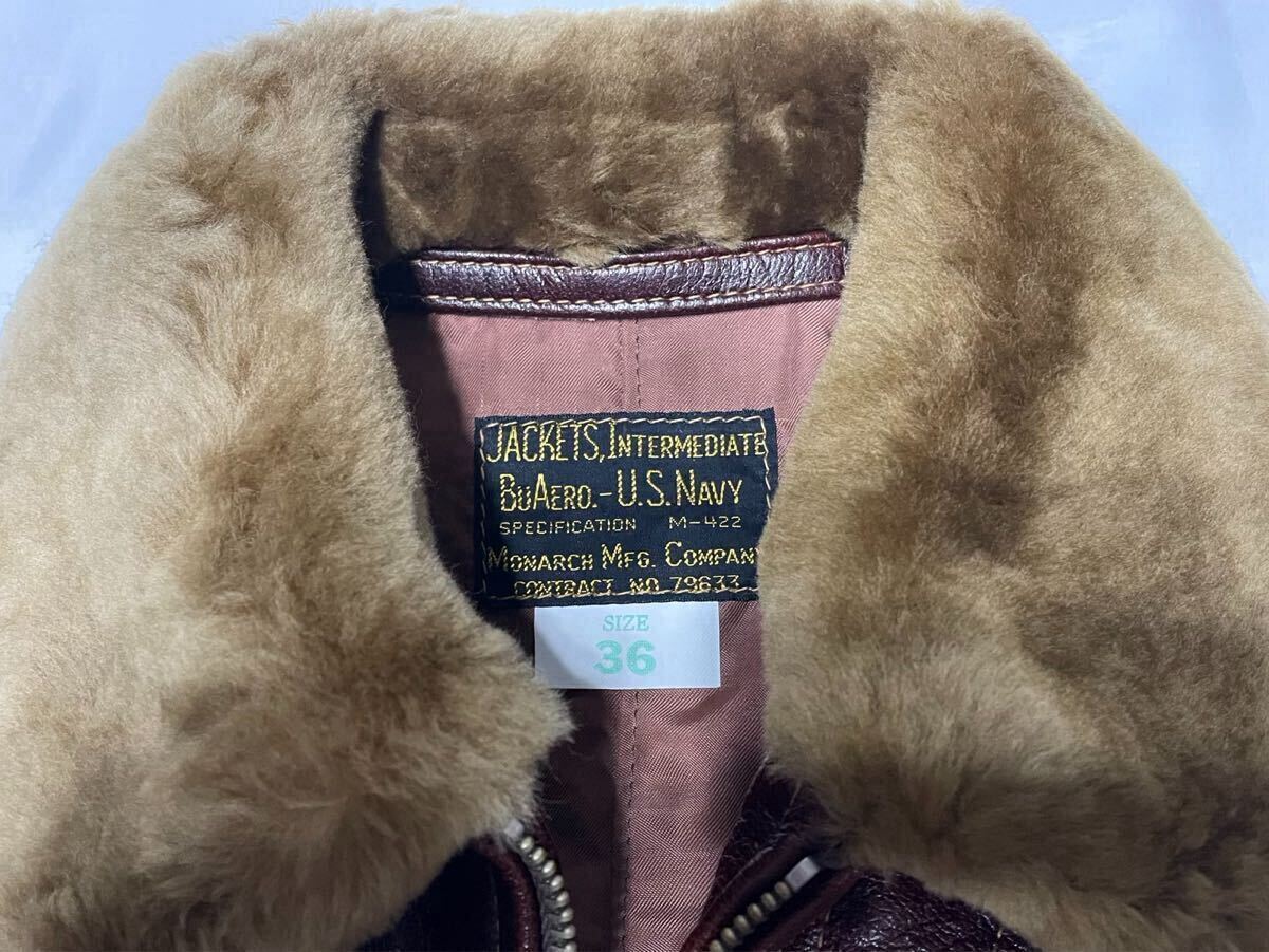 THE FEW M-422 Monarch Mfg Co 実名復刻 36 ゴートスキン／USN アメリカ海軍 フライトジャケット M422A G-1 AN6552 AN-J-3A 55-J-14 7823_画像4